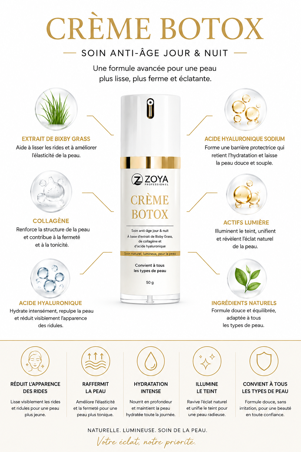 Crème Anti-Âge Intensif pour tous les types de peau 50G